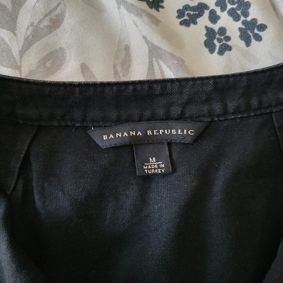 Banana Republic Cropped Top Button Front Cotton Blend - Picture 3 of 4